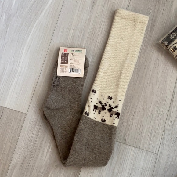 Organic 100% Sheep Wool Thigh High Socks - Picture 2 of 6